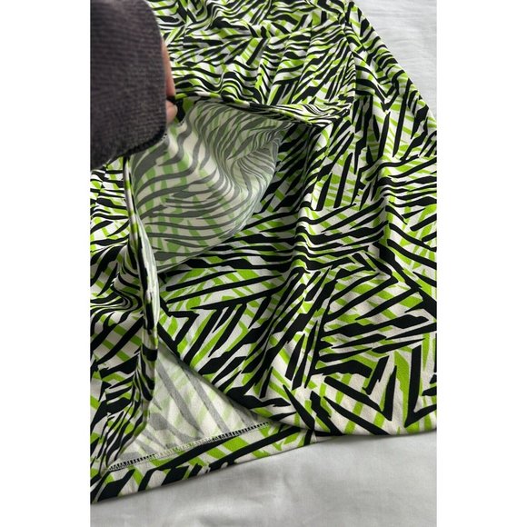 Maggy London Womens Black Green Sleeveless Plunging Wrap Midi Dress Size 10 - Picture 5 of 10